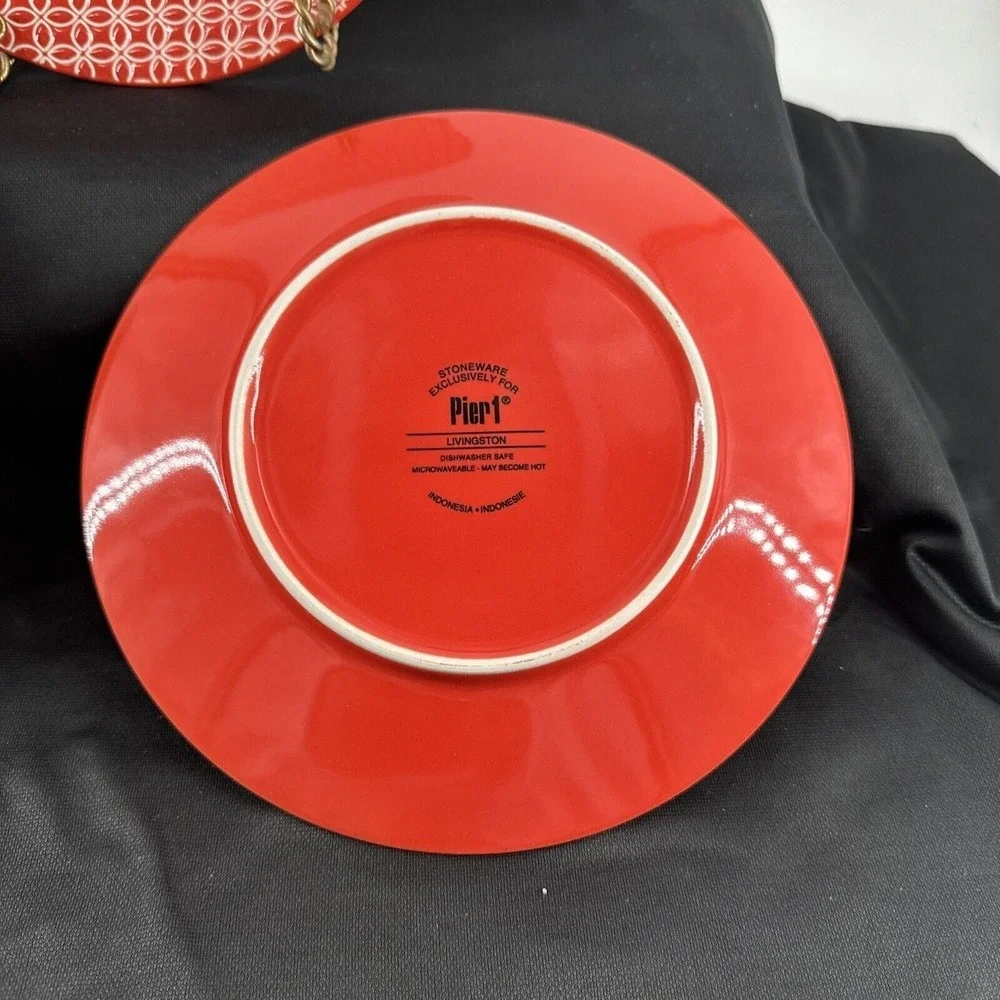 Salad Plates Set of 3 Pier 1‎ Imports Stoneware Livingston 8